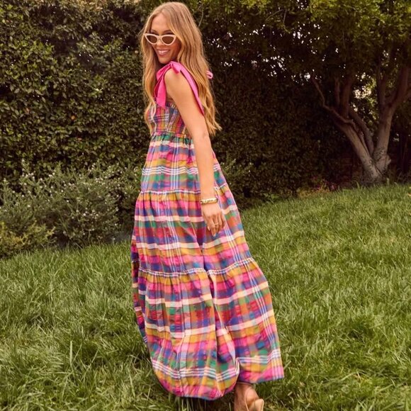 Plaid Tiered Maxi Dress - Picture 3 of 3